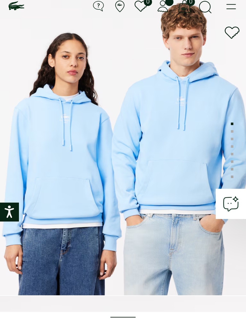 Lacoste Pastel Blue Pullover Hoodie with White Logo